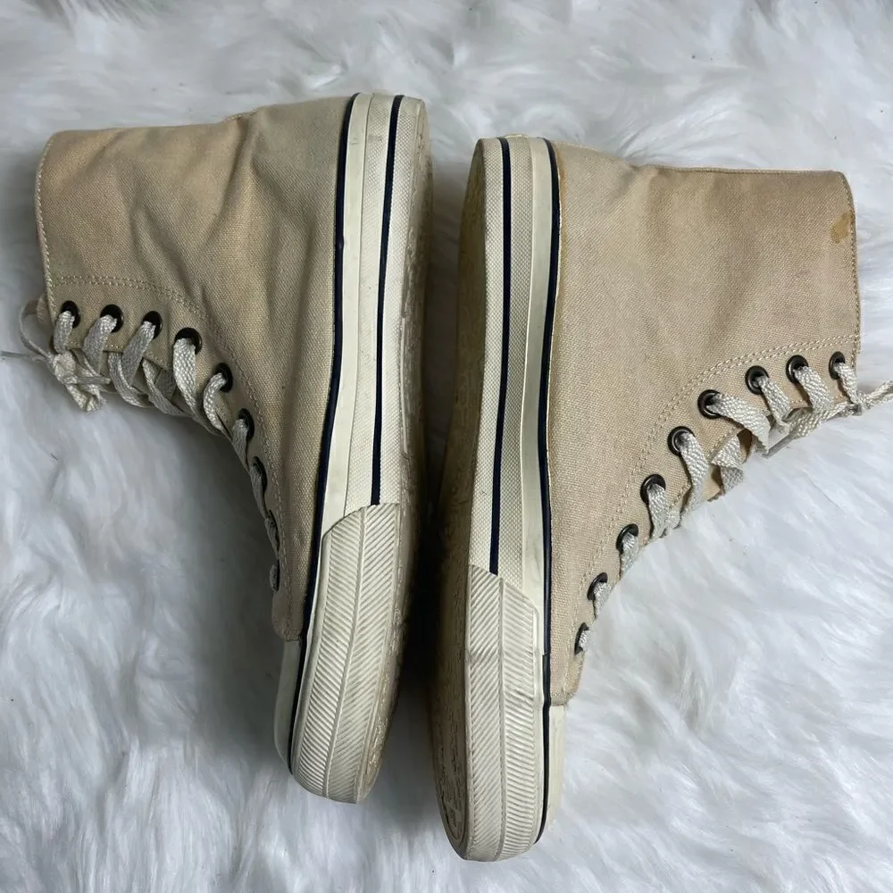 Juicy couture beige and gold canvas lace up sneakers size10